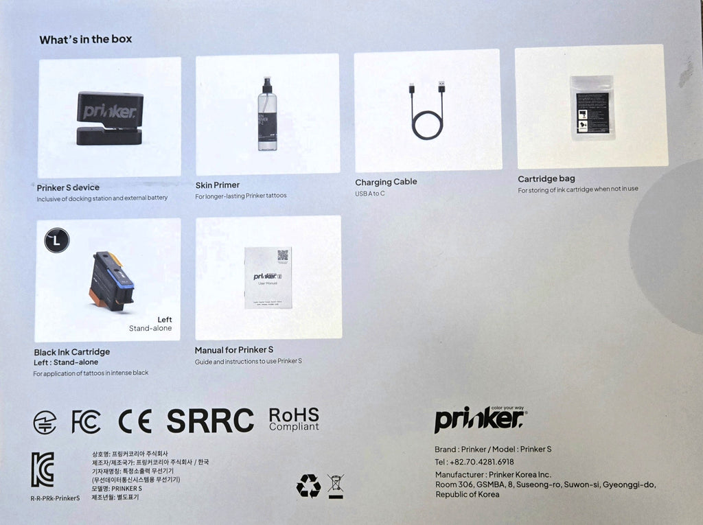 Prinker (Temporary Tattoo) Printer Model S Black