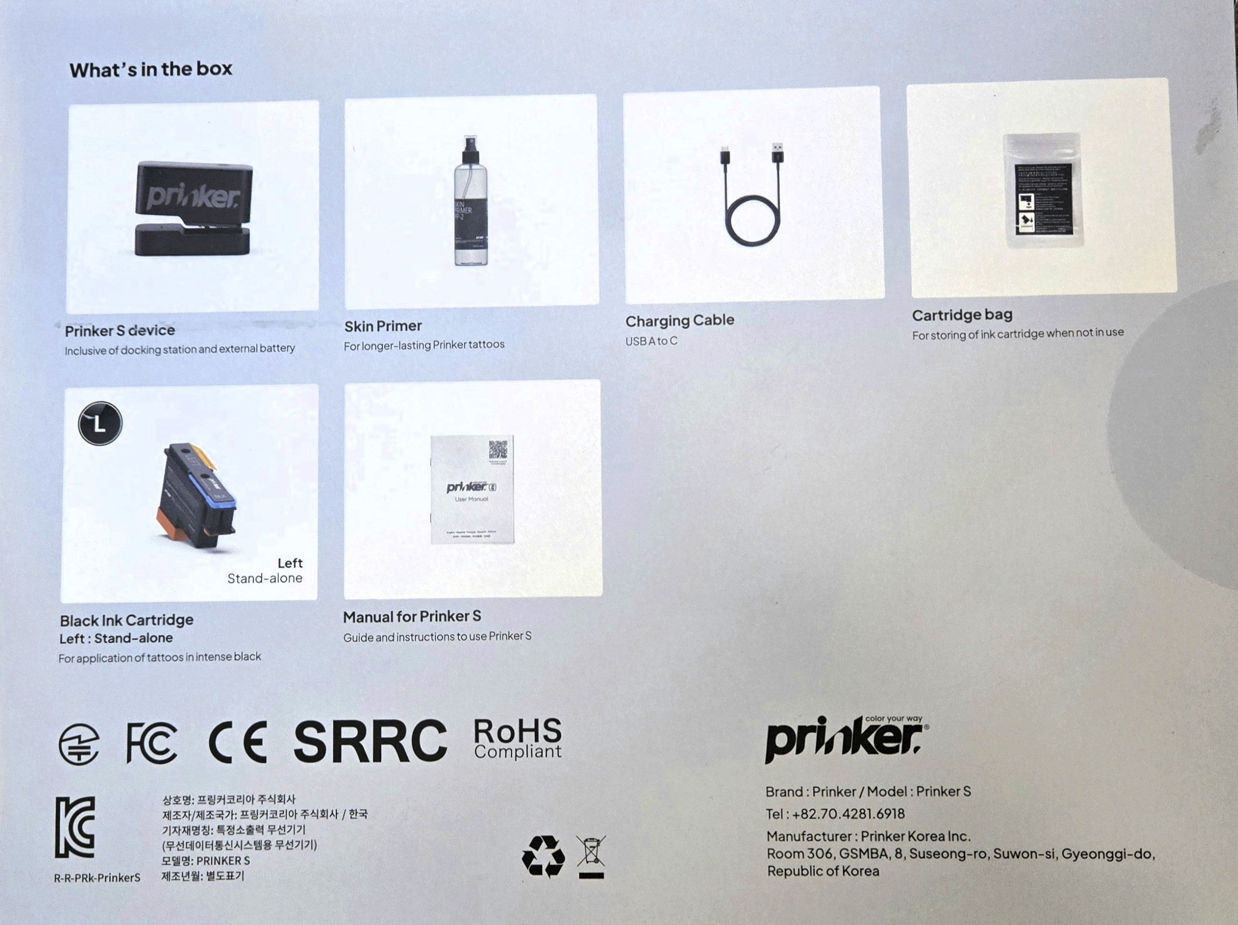 Prinker (Temporary Tattoo) Printer Model S Black